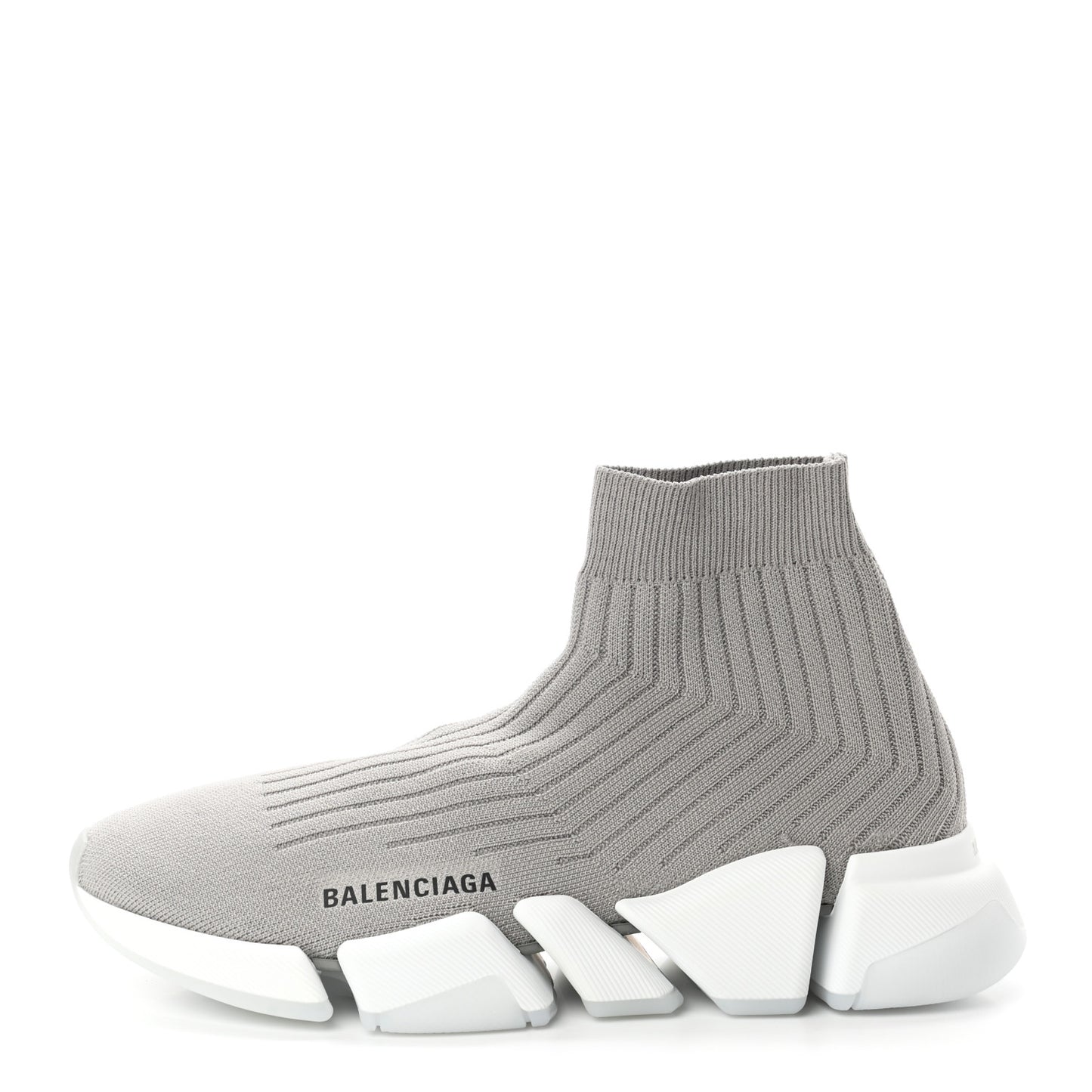 Ribbed Knit Womens Speed 2.0 Transparent Sole Sneakers 39 Baltic Grey White