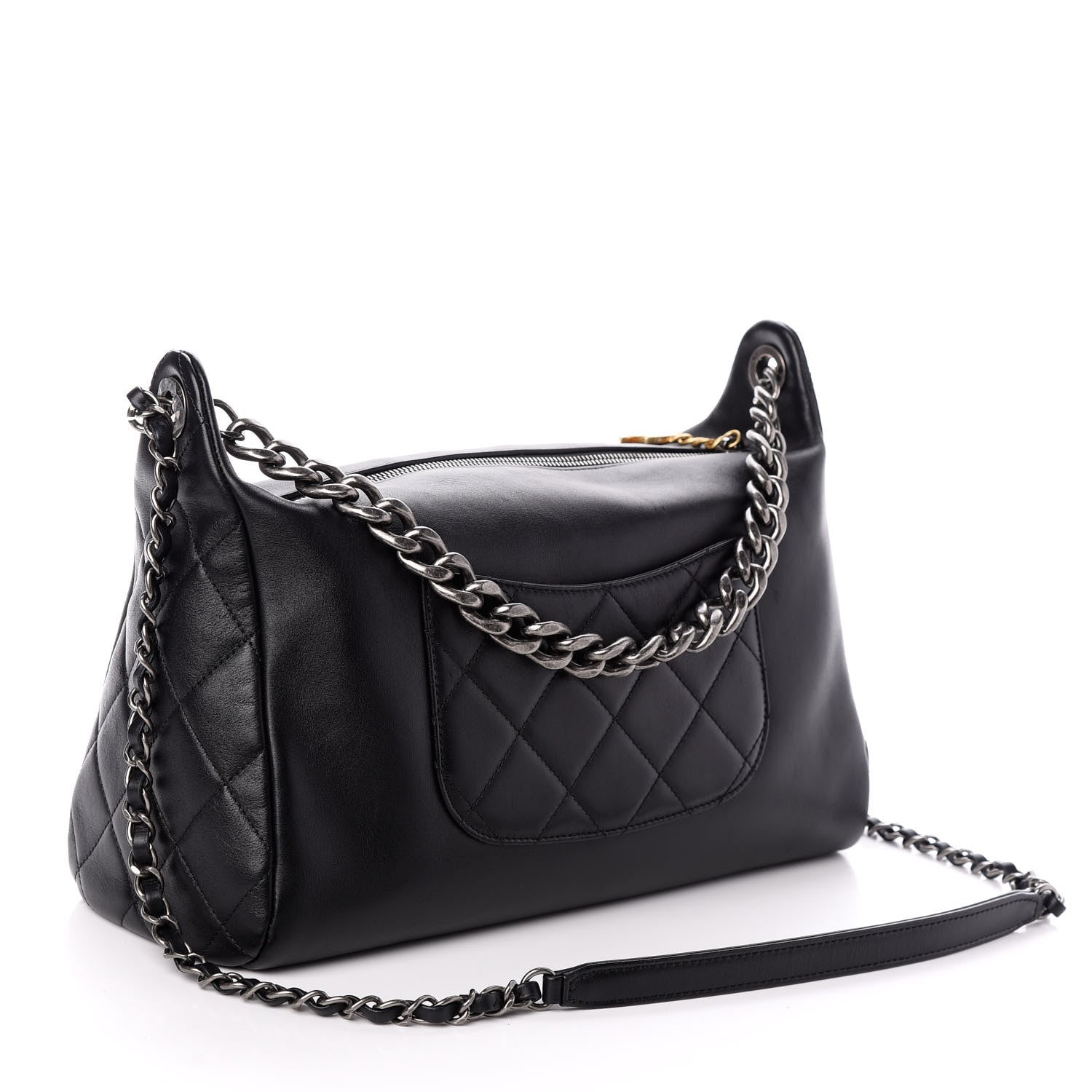 Chanel Calfskin Chain 20s Signature Hobo Black 3 of 11