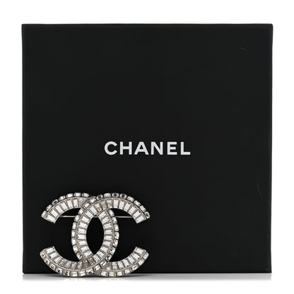 Chanel Baguette Crystal CC Brooch Silver 5 of 5