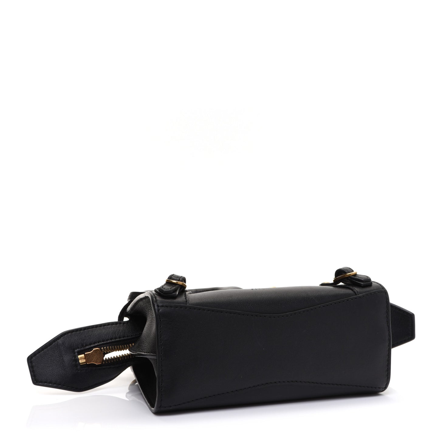 Smooth Calfskin Neo Classic Brass Hardware Nano City Crossbody Black