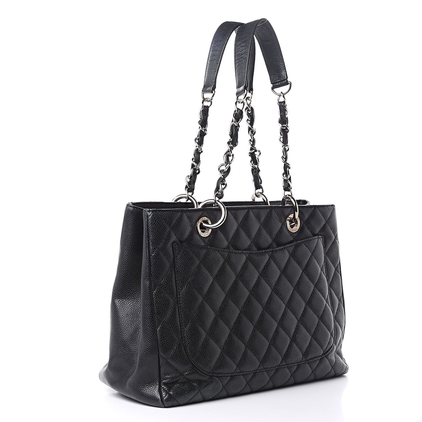 Caviar Quilted Grand Shopping Tote GST Black