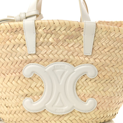Celine Raffia Calfskin Triomphe Teen Panier White 7 of 11