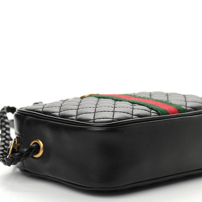 Gucci Calfskin Trapuntata Web Mini GG Shoulder Bag Black 9 of 10