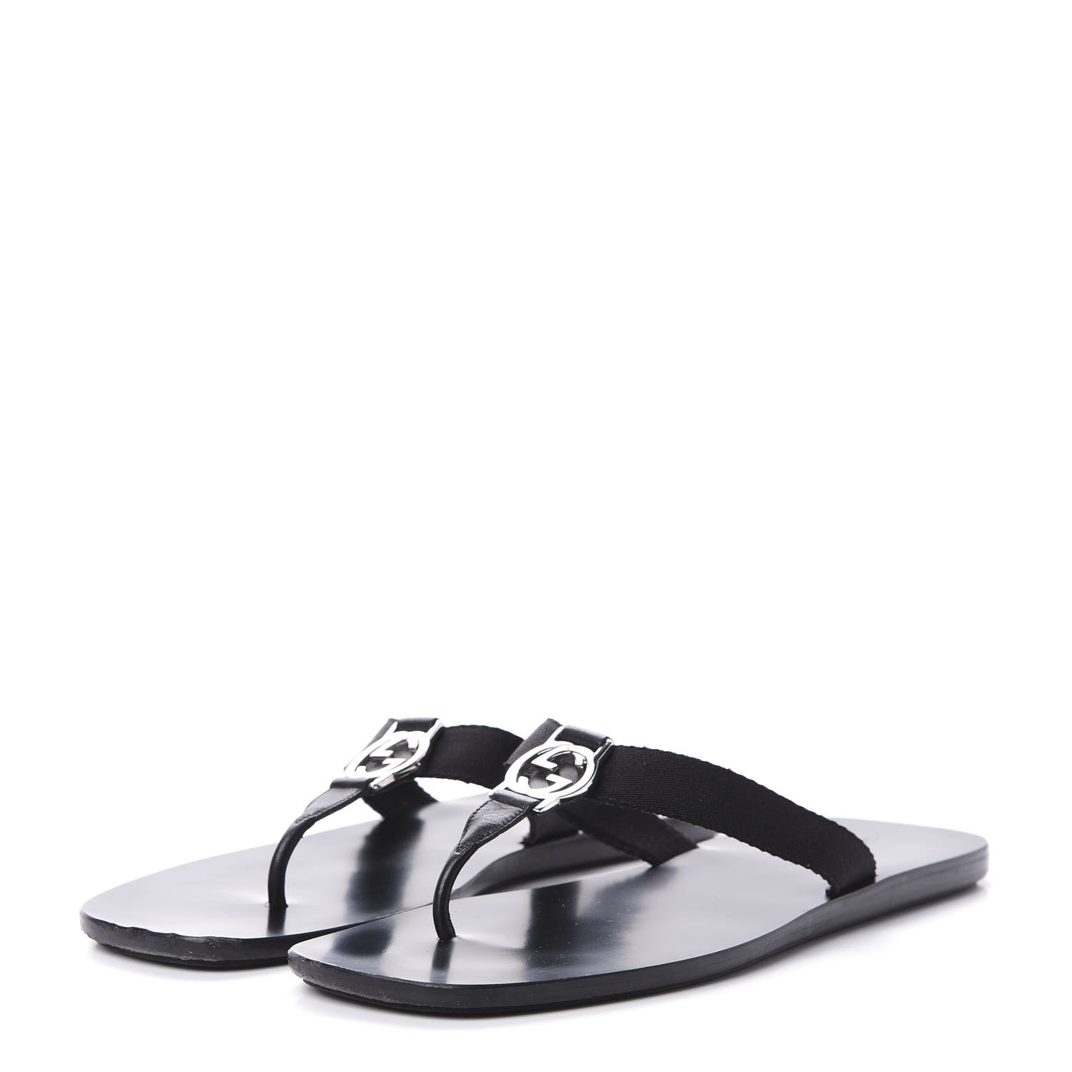 Gucci Patent Calfskin Cardinal Thong Sandals 39 Black 3 of 9