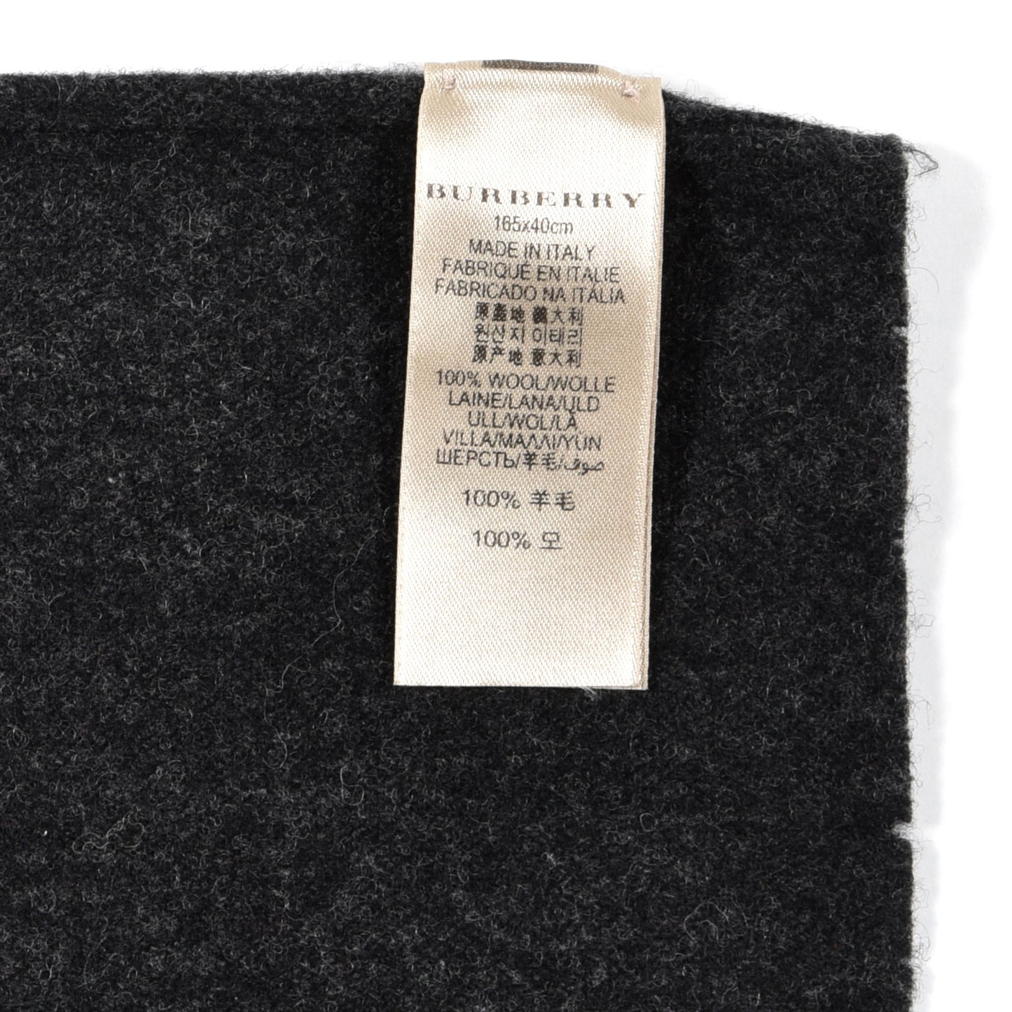 Wool Stripe Scarf Grey