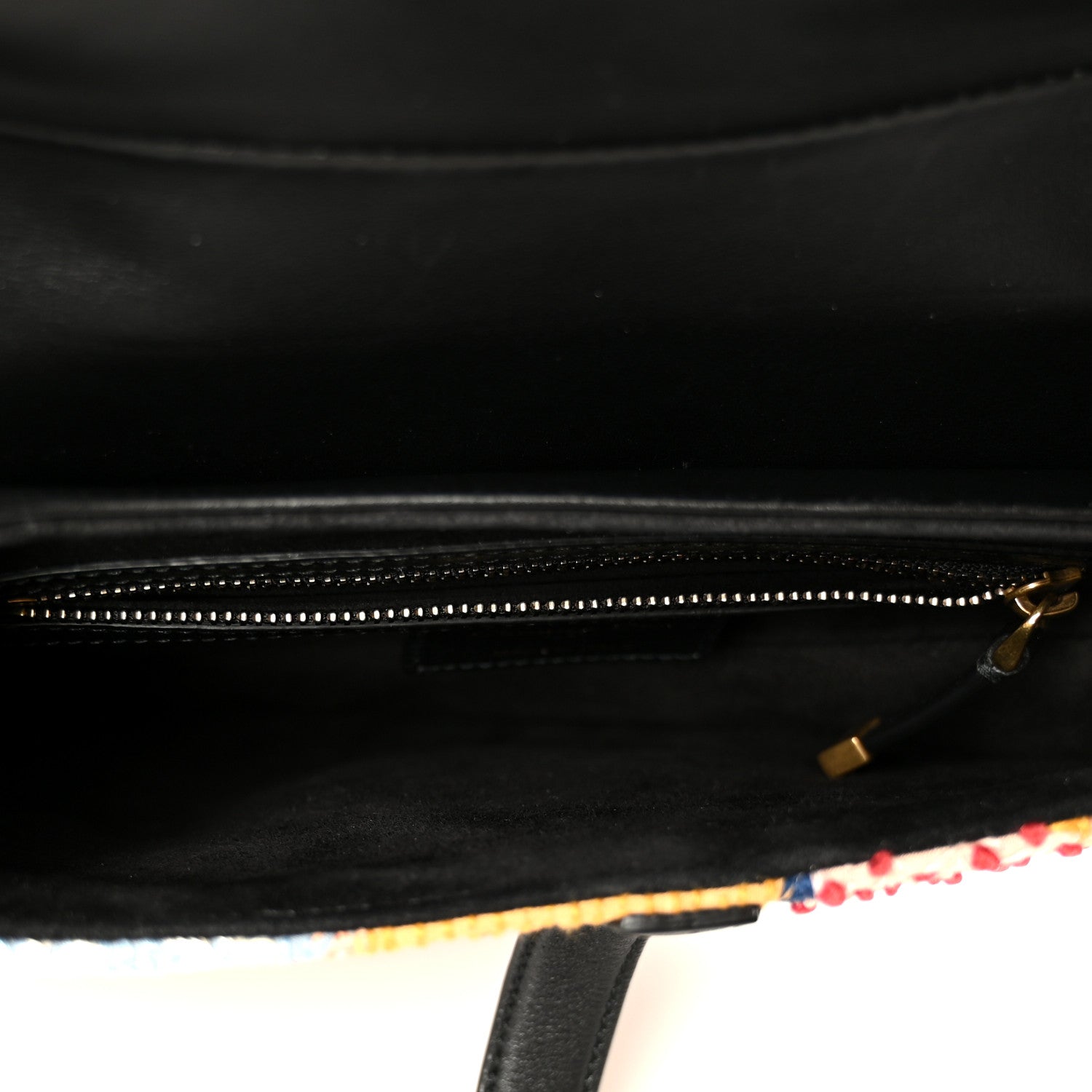 Christian Dior Canvas Embroidered Peace and Love Medium Saddle Bag Multicolor 4 of 10