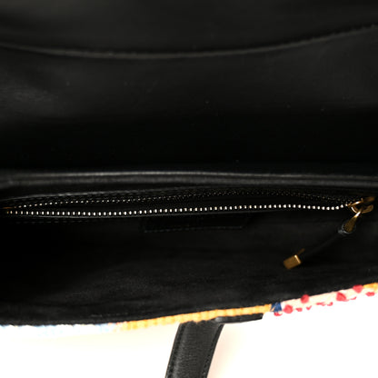 Christian Dior Canvas Embroidered Peace and Love Medium Saddle Bag Multicolor 4 of 10