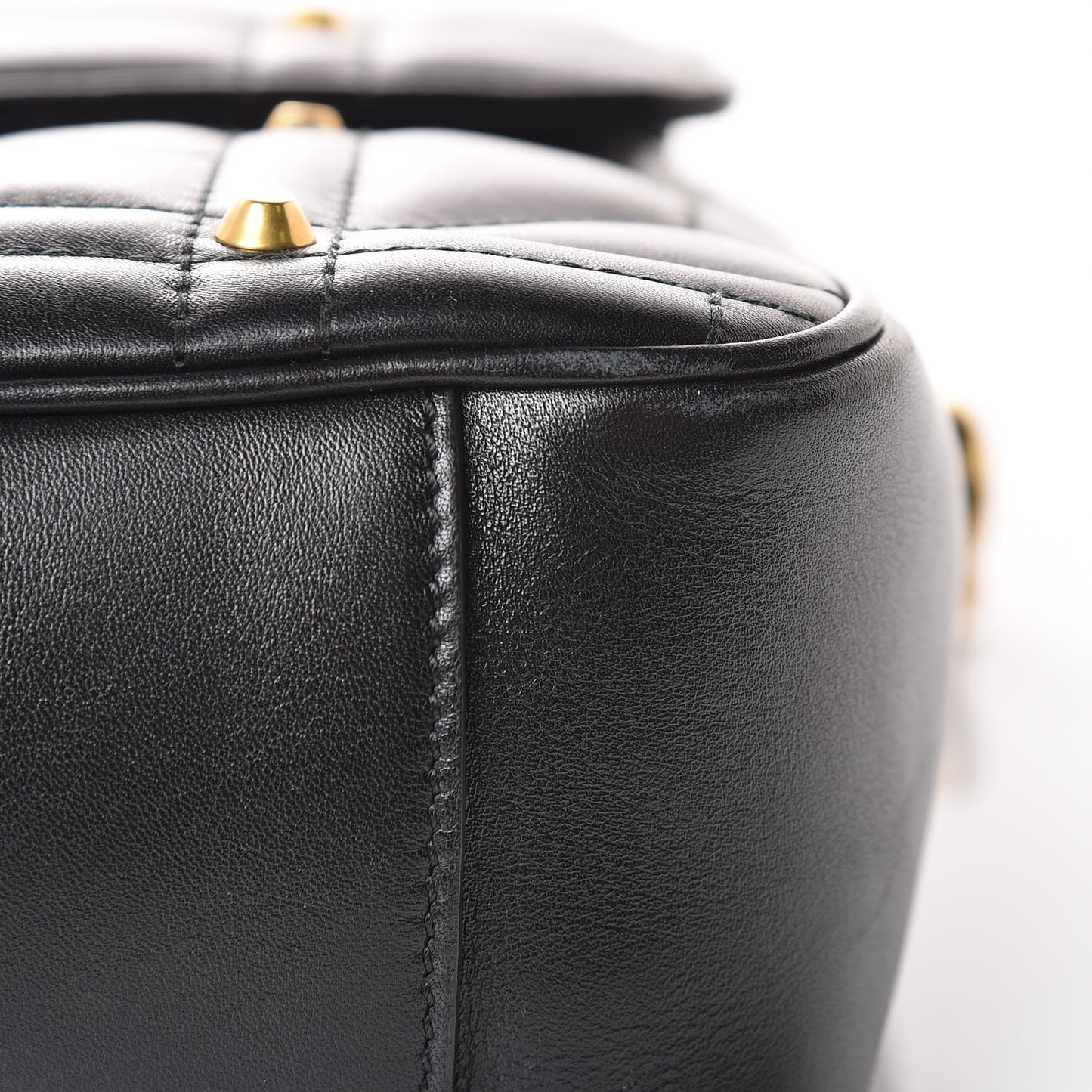 Calfskin Matelasse Studded Medium GG Marmont Shoulder Bag Black