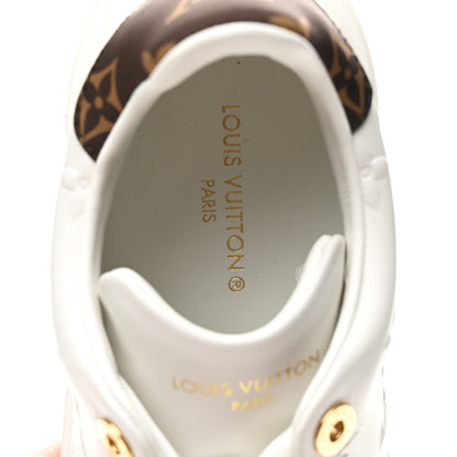 Louis Vuitton Calfskin Monogram Debossed Time Out Sneakers 37.5 White 9 of 10