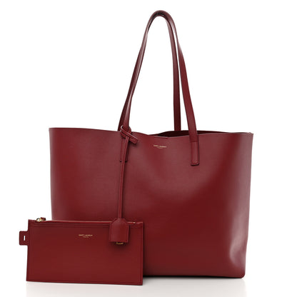 Saint Laurent Calfskin Large Shopping Tote Opyum Red 3 of 12