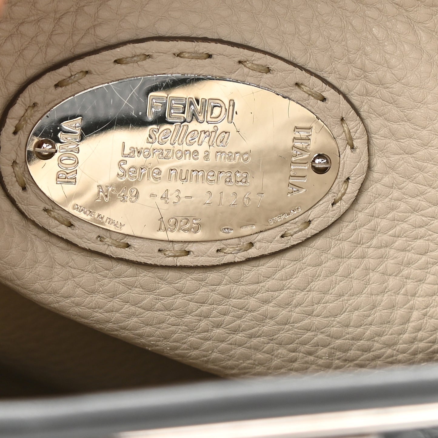 Cuoio Romano Selleria Bi-Color Large Peekaboo Iconic Satchel Asfalto Latte