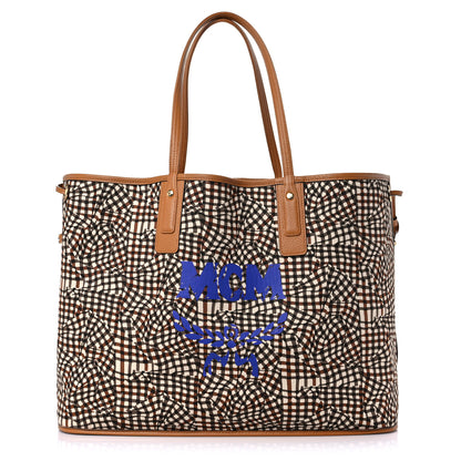 MCM Visetos Large Liz Reversible Shopper Tote Cognac 9 of 14