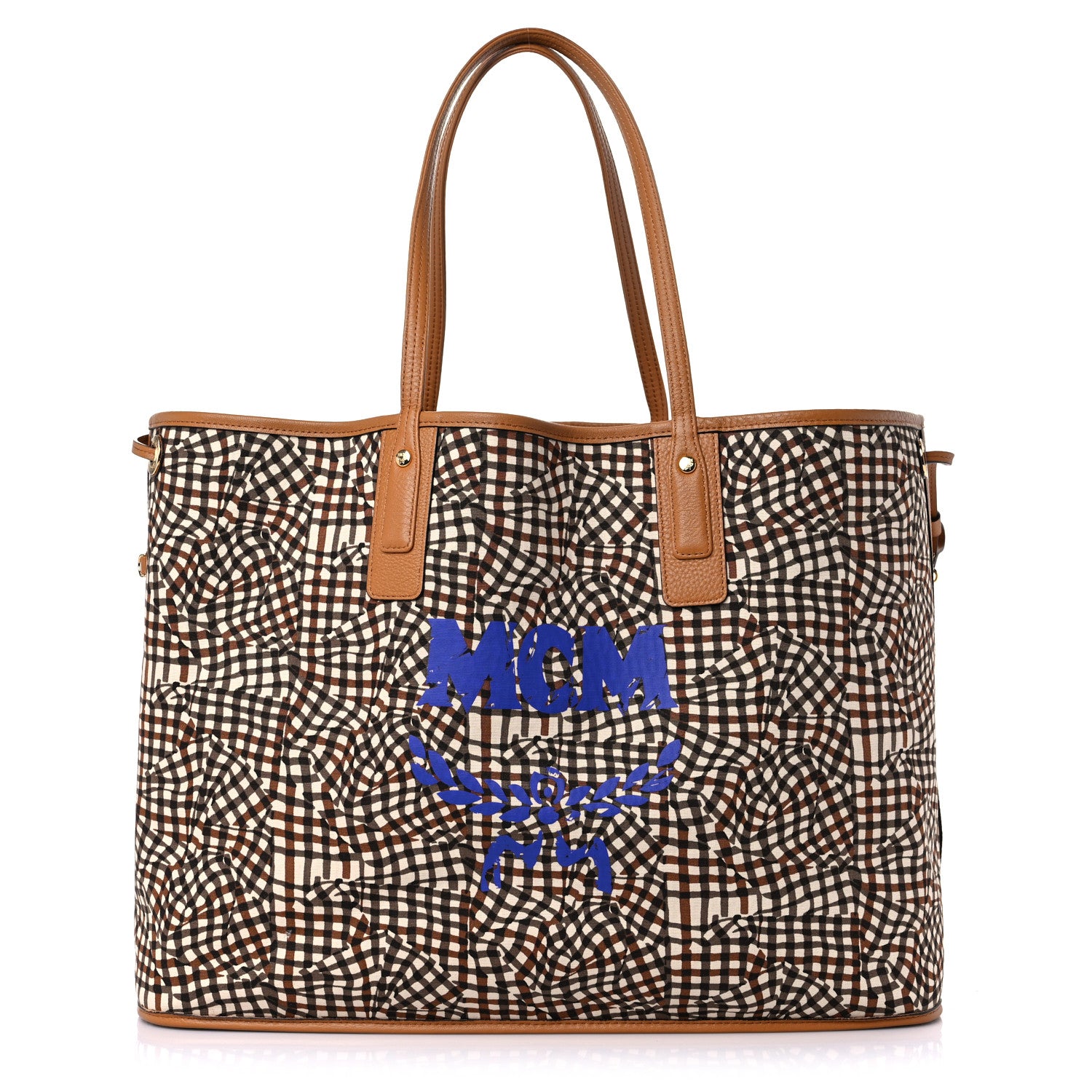 MCM Visetos Large Liz Reversible Shopper Tote Cognac 9 of 14