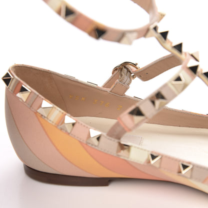 Valentino Garavani Nappa Native Couture 1975 Rockstud Cage Ballerina Flats 36 Mandarin Sorbet 7 of 9