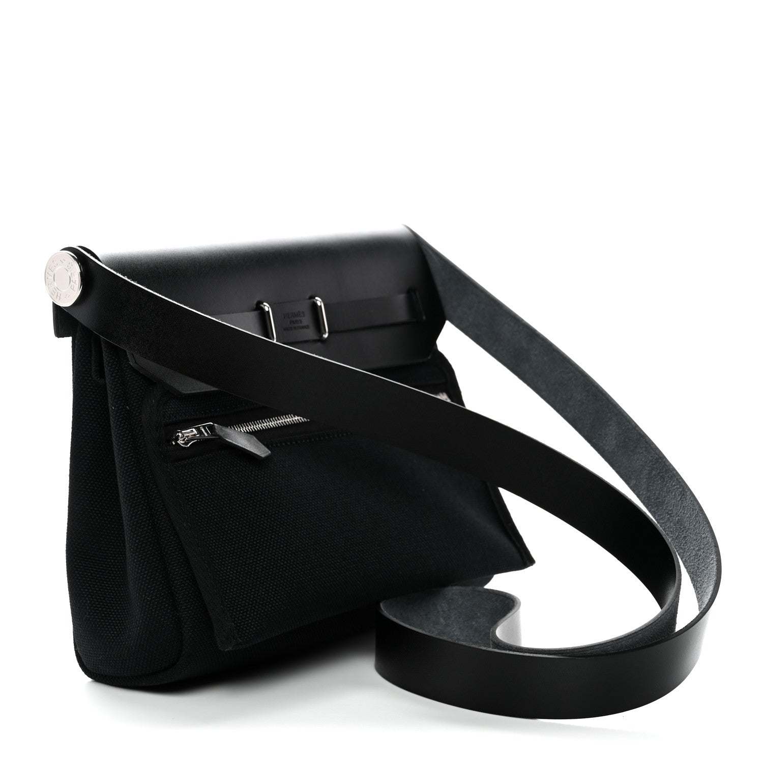 Hermes Military Toile Vache Hunter Herbag Zip Retourne 20 Black 3 of 11