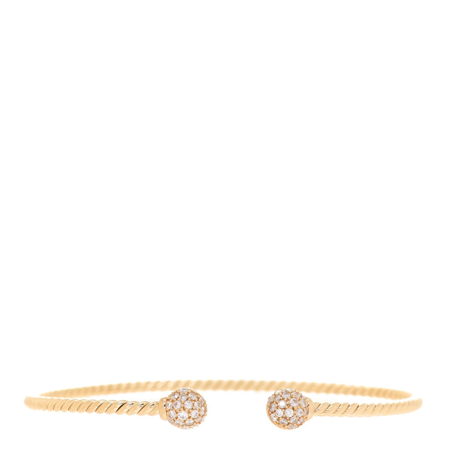 David Yurman 18K Yellow Gold Diamond 6mm Solari Bracelet 1 of 4