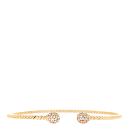 David Yurman 18K Yellow Gold Diamond 6mm Solari Bracelet 1 of 4