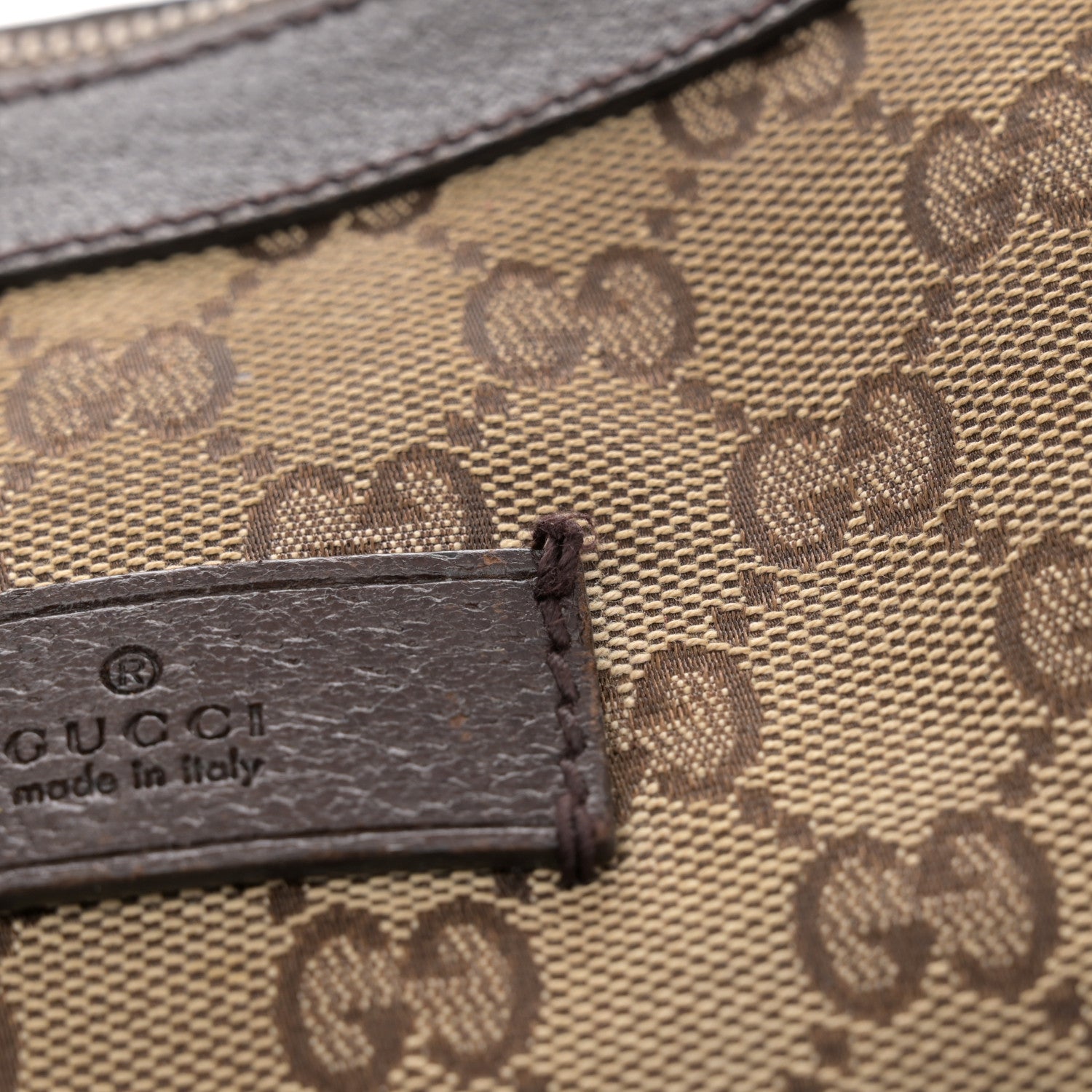 Gucci Monogram Web Medium Half Moon Hobo Dark Brown 12 of 15