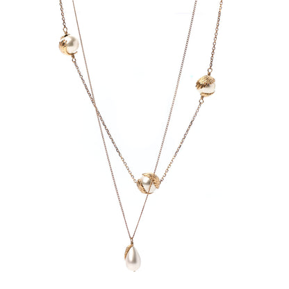 Louis Vuitton Pearl Angels Long Necklace Gold 1 of 4