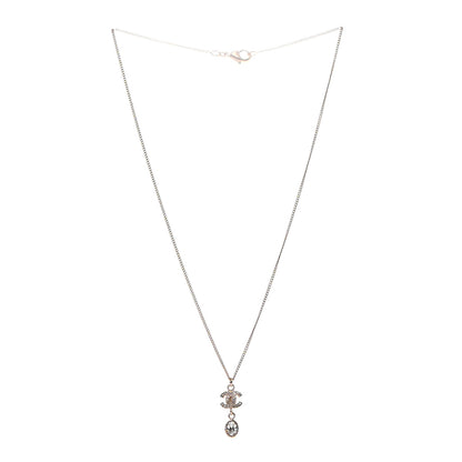 Chanel Crystal CC Pendant Necklace Gold 3 of 5
