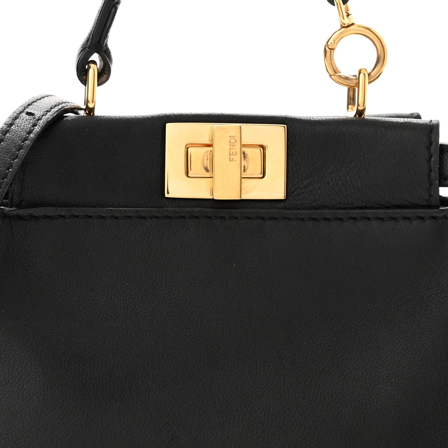 Fendi Nappa Micro Peekaboo Iconic Satchel Black 10 of 13