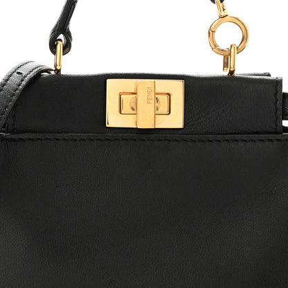 Fendi Nappa Micro Peekaboo Iconic Satchel Black 10 of 13