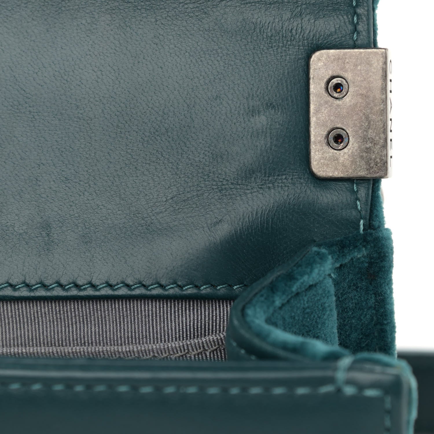 Chanel Velvet Quilted Mini Boy Flap Turquoise 11 of 13