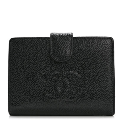 Chanel Caviar Timeless CC Compact French Wallet Black 1 of 15