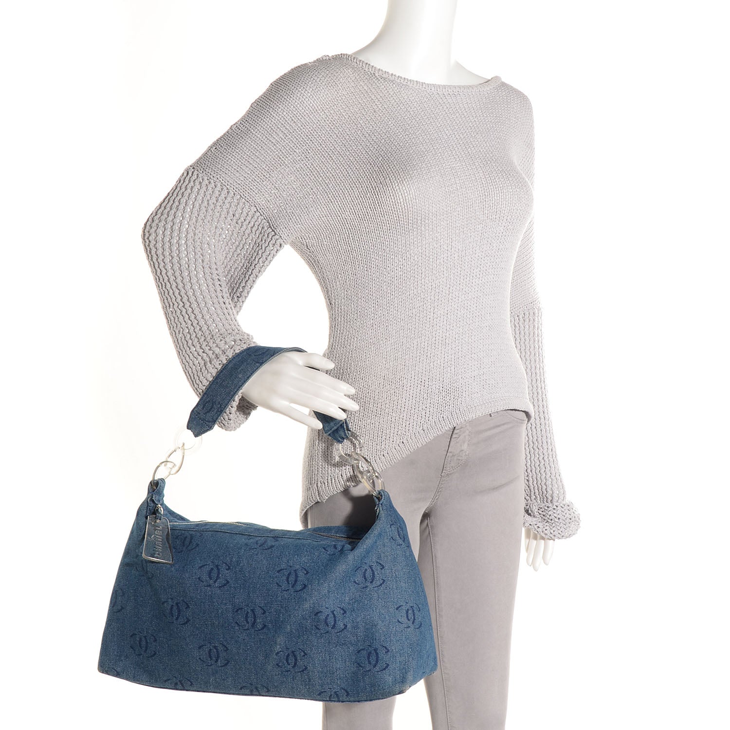 Chanel Denim CC Hobo Dark Blue 2 of 9
