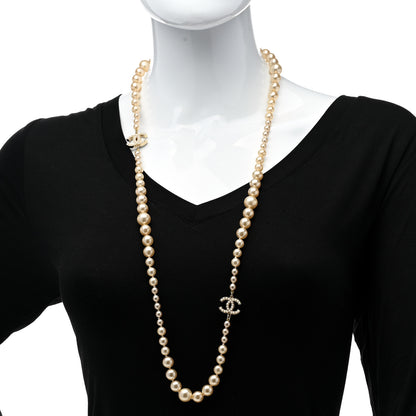 Chanel Pearl Multistrand CC Long Necklace Pearly White 2 of 6