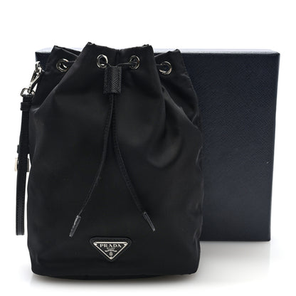 Prada Re-Nylon Vela Drawstring Wristlet Pouch Black 7 of 7