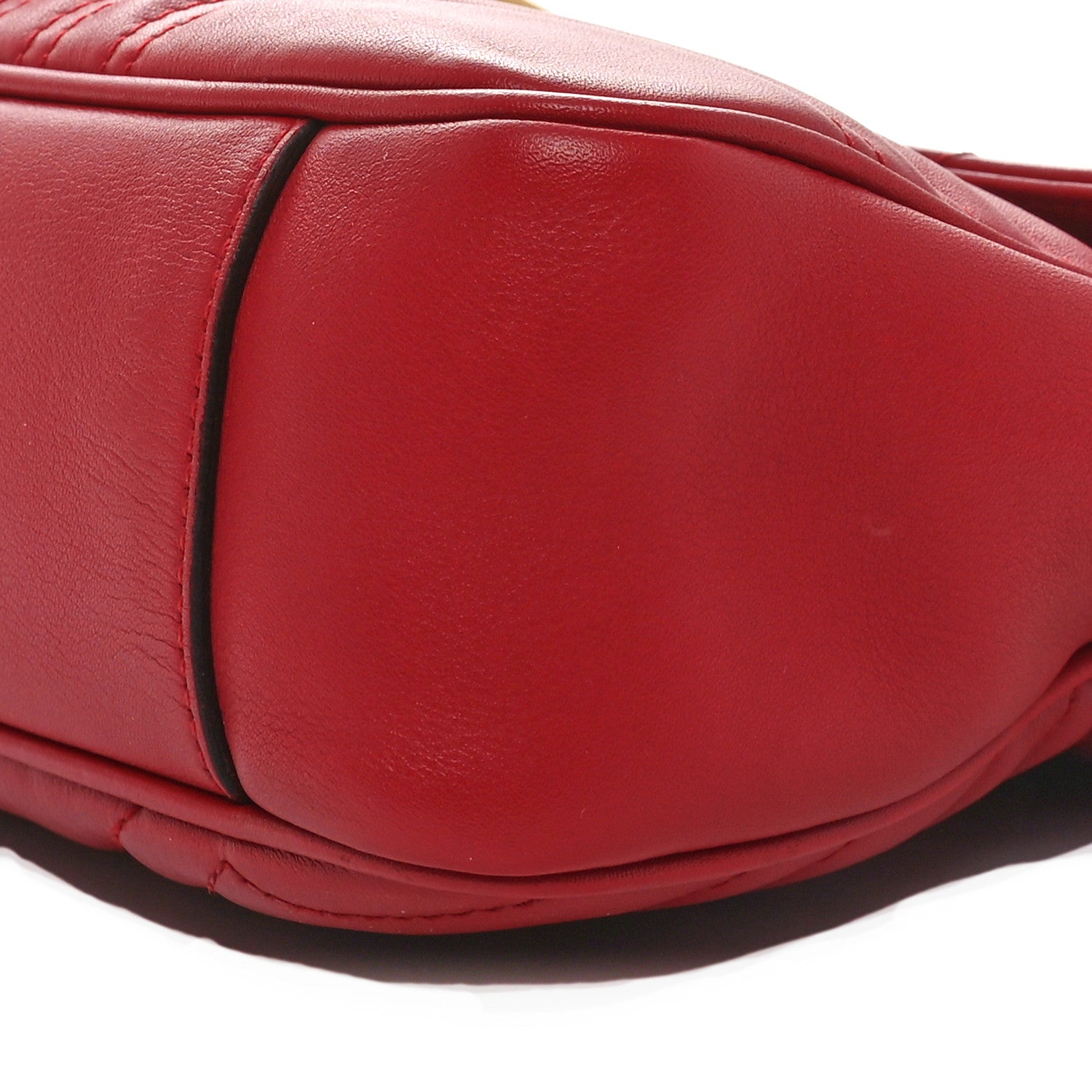 Gucci Calfskin Matelasse Medium GG Marmont Shoulder Bag Hibiscus Red 10 of 10