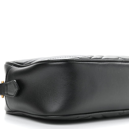Gucci Calfskin Matelasse Small GG Marmont Chain Shoulder Bag Black 8 of 9