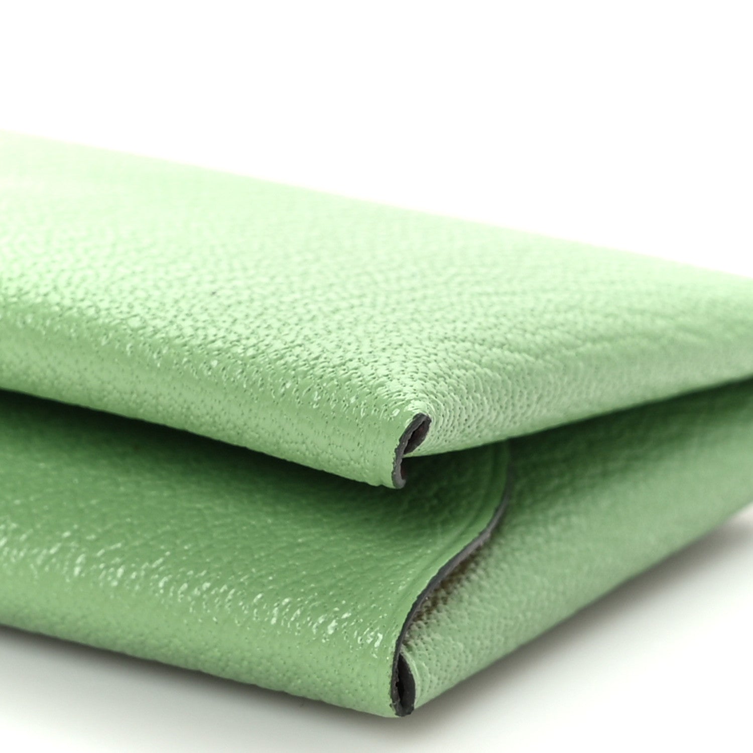 Hermes Chevre Mysore Verso Calvi Duo Card Case Vert Criquet 11 of 11