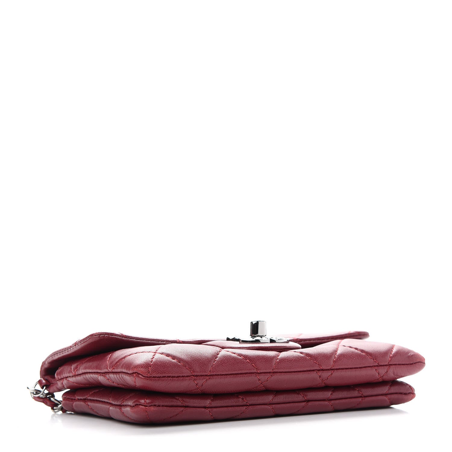 Chanel Lambskin Quilted Mini Mineral Nights Flap Crossbody Bag Dark Red 4 of 9