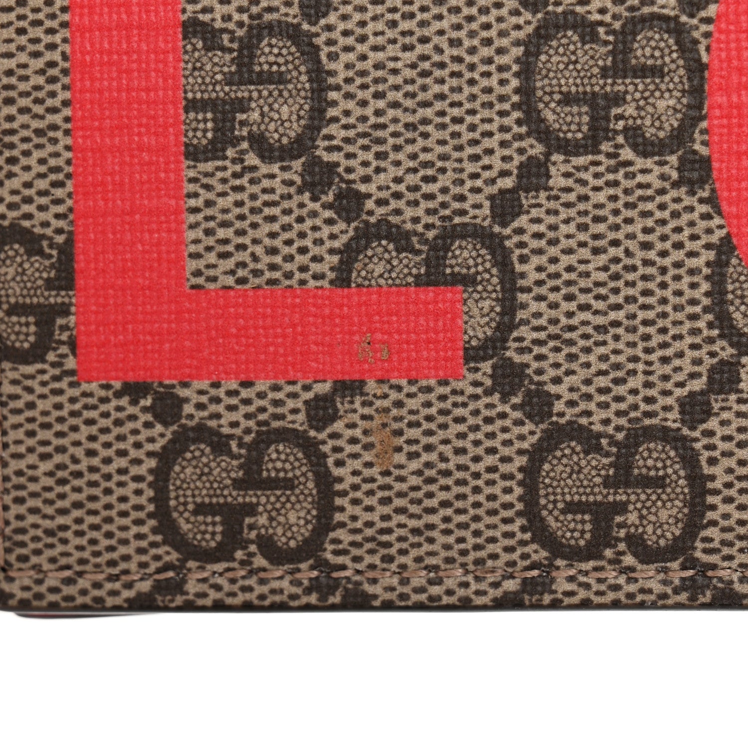 Gucci GG Supreme Monogram Moon Calfskin Love Valentines Day Card Case Beige Ebony New Geranium 12 of 12