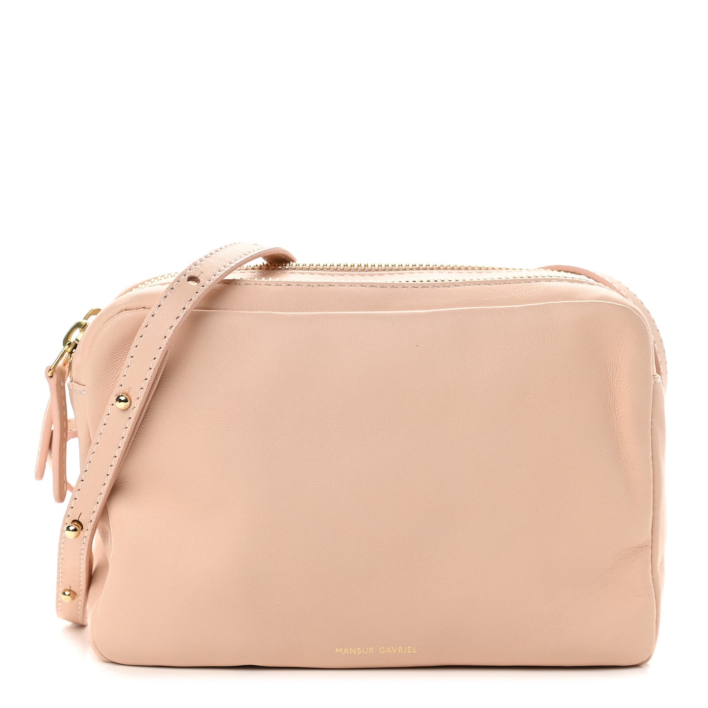 Calfskin Double Zip Crossbody Rosa