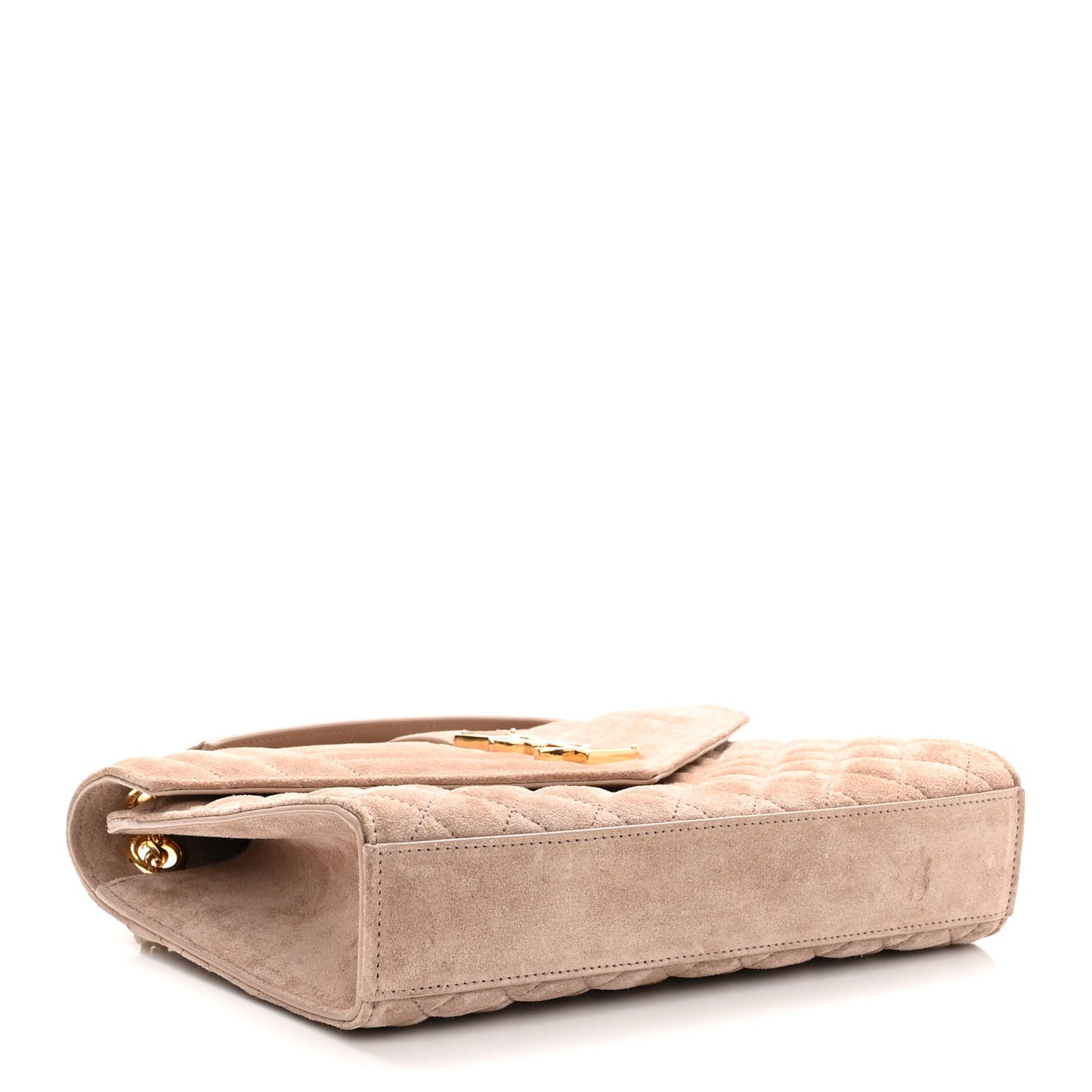 Suede Mixed Matelasse Triquilt Medium Monogram Envelope Satchel Rosy Sand