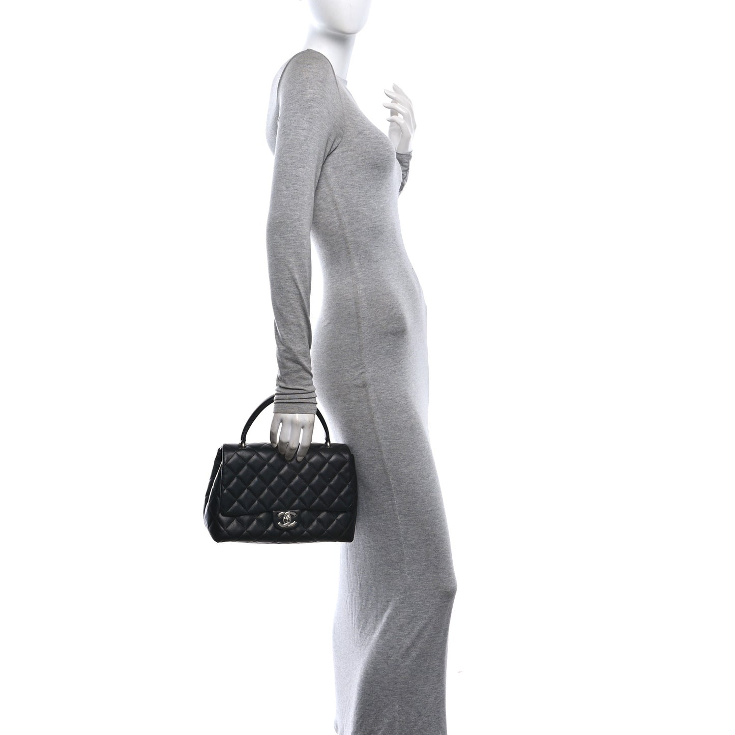 Lambskin Quilted Medium Kelly Flap Bag Black Black