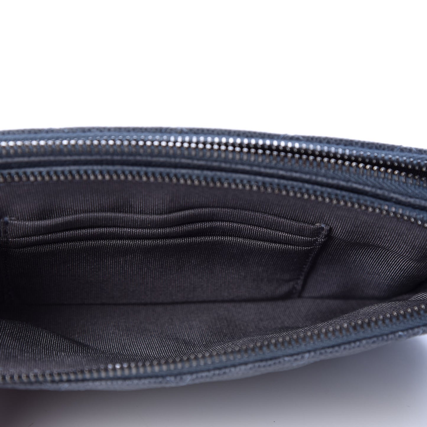 Caviar Quilted Small Clutch With Chain Grey