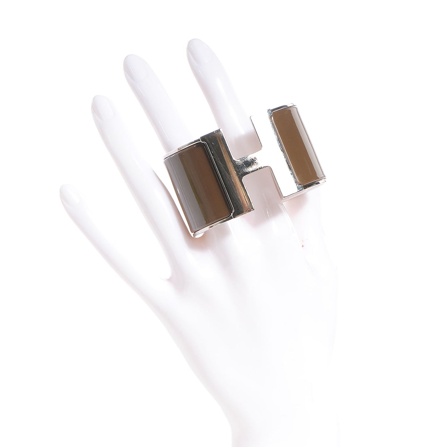 Enamel Clic Clac H Extra Wide Bracelet PM Taupe