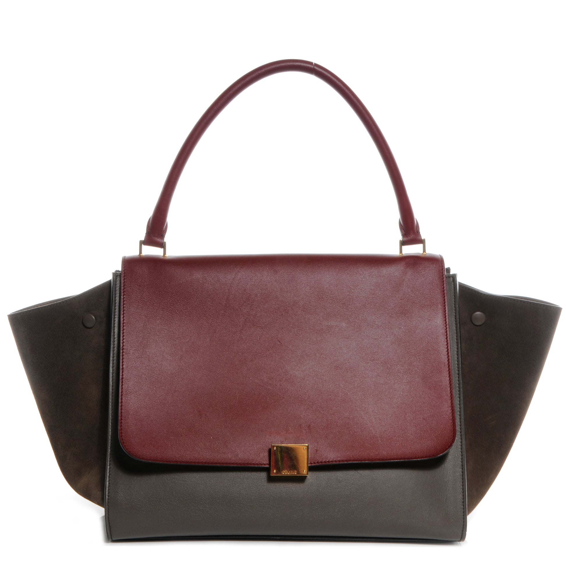 Celine Calfskin and Suede Large Tri-Color Trapeze Granite 1 of 9