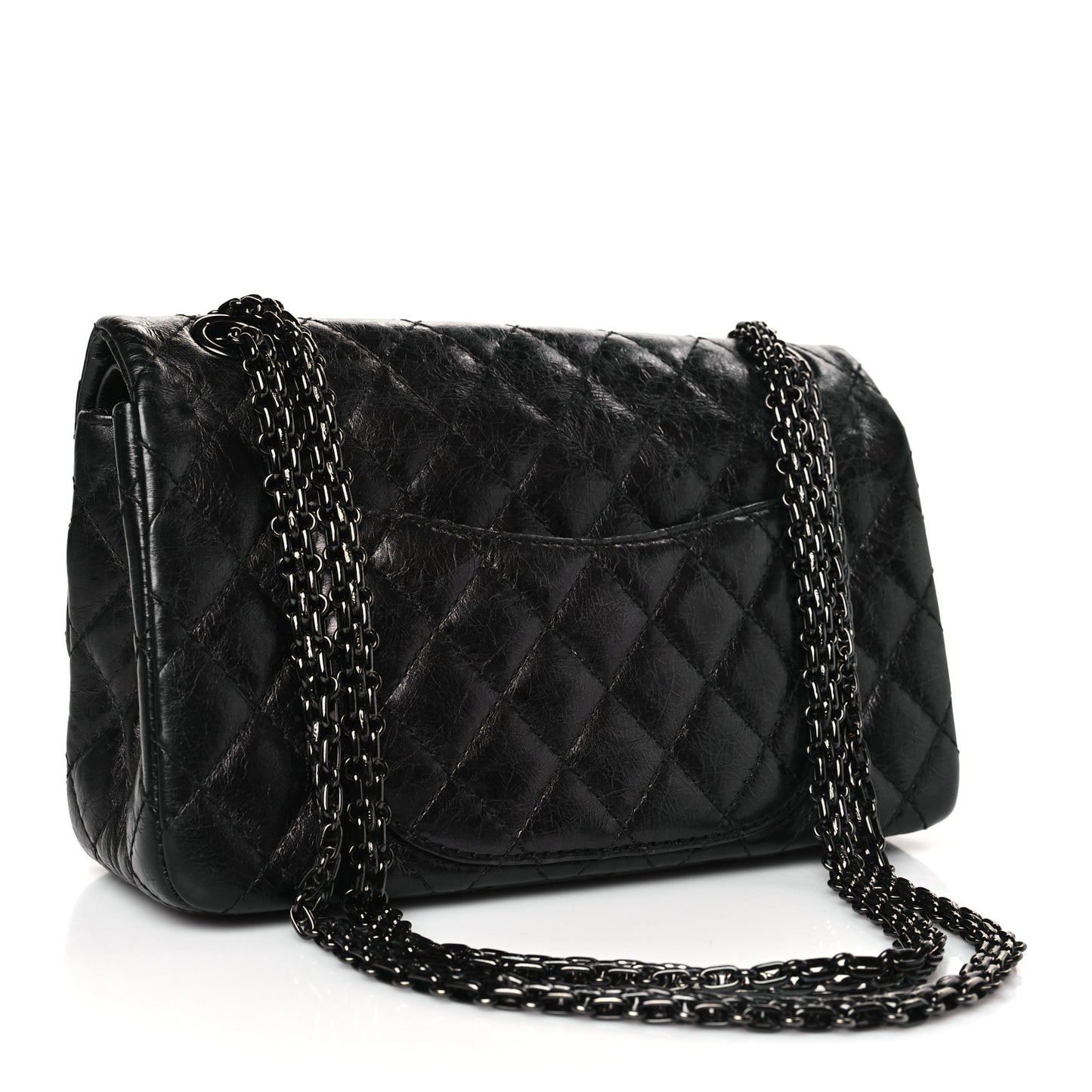 Aged Calfskin Quilted 2.55 Reissue 225 Flap So Black