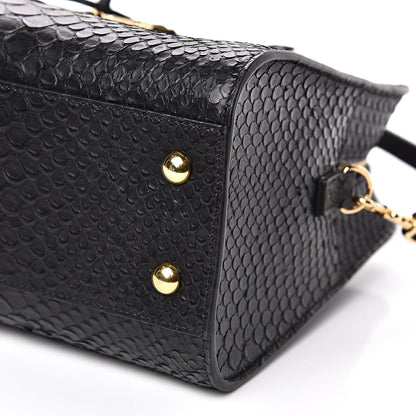 Saint Laurent Python Calfskin Embossed Monogram Baby Cabas Black 8 of 9