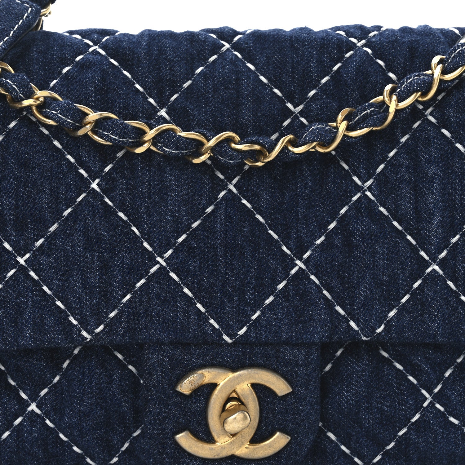 Chanel Denim Quilted Medium Denim Trip Single Flap Blue 8 of 10