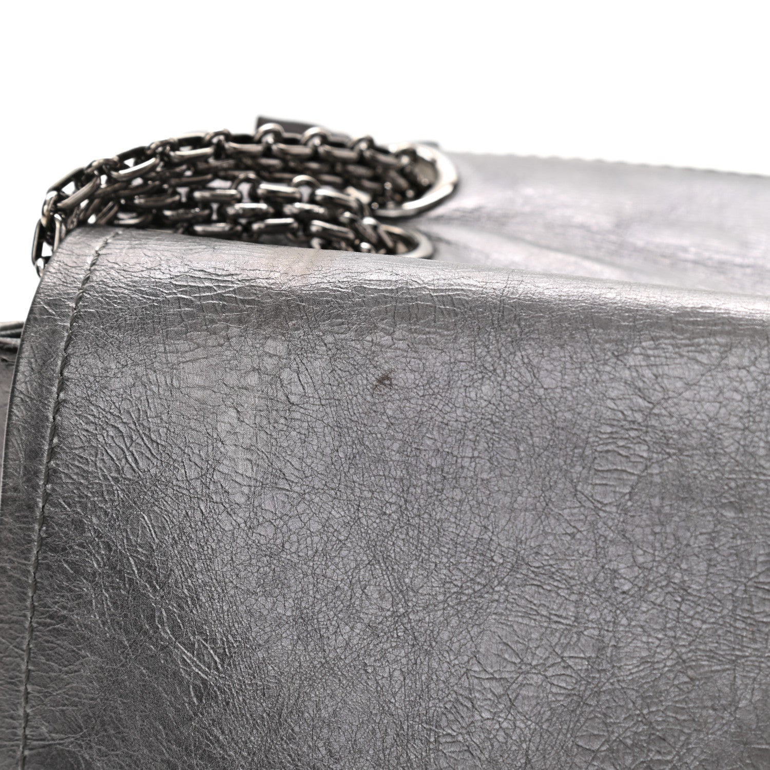 Chanel Metallic Aged Calfskin Quilted 2.55 Reissue 227 Flap Dark Silver 11 of 14