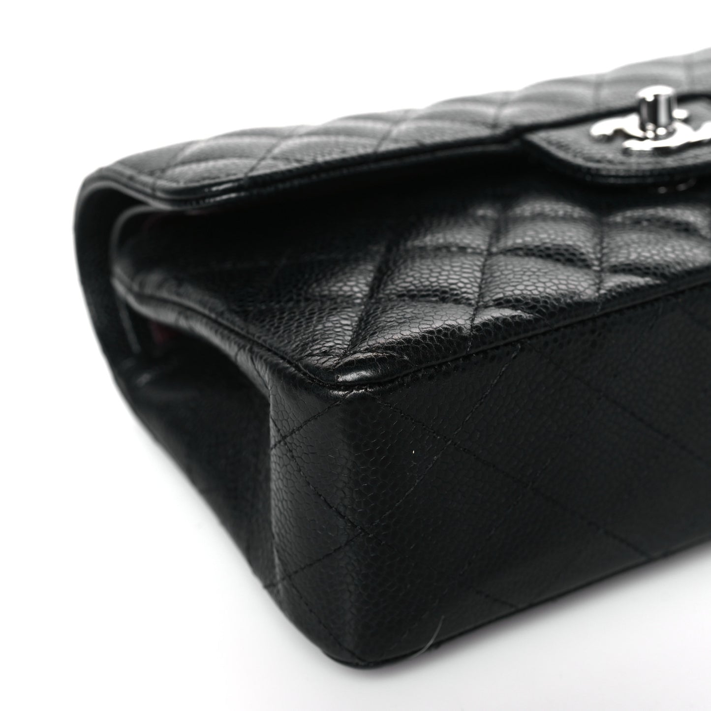 Caviar Quilted Small Double Flap Black