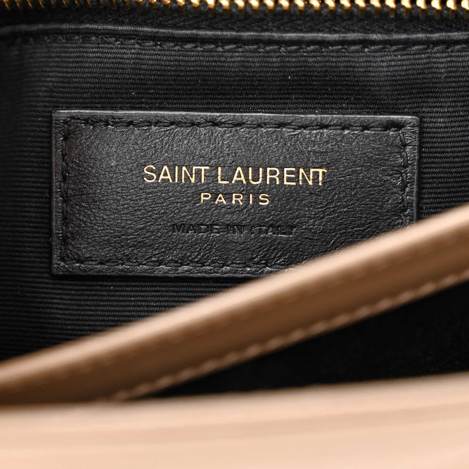 Saint Laurent Calfskin Y Quilted Monogram Toy Loulou Crossbody Bag Taupe 6 of 13