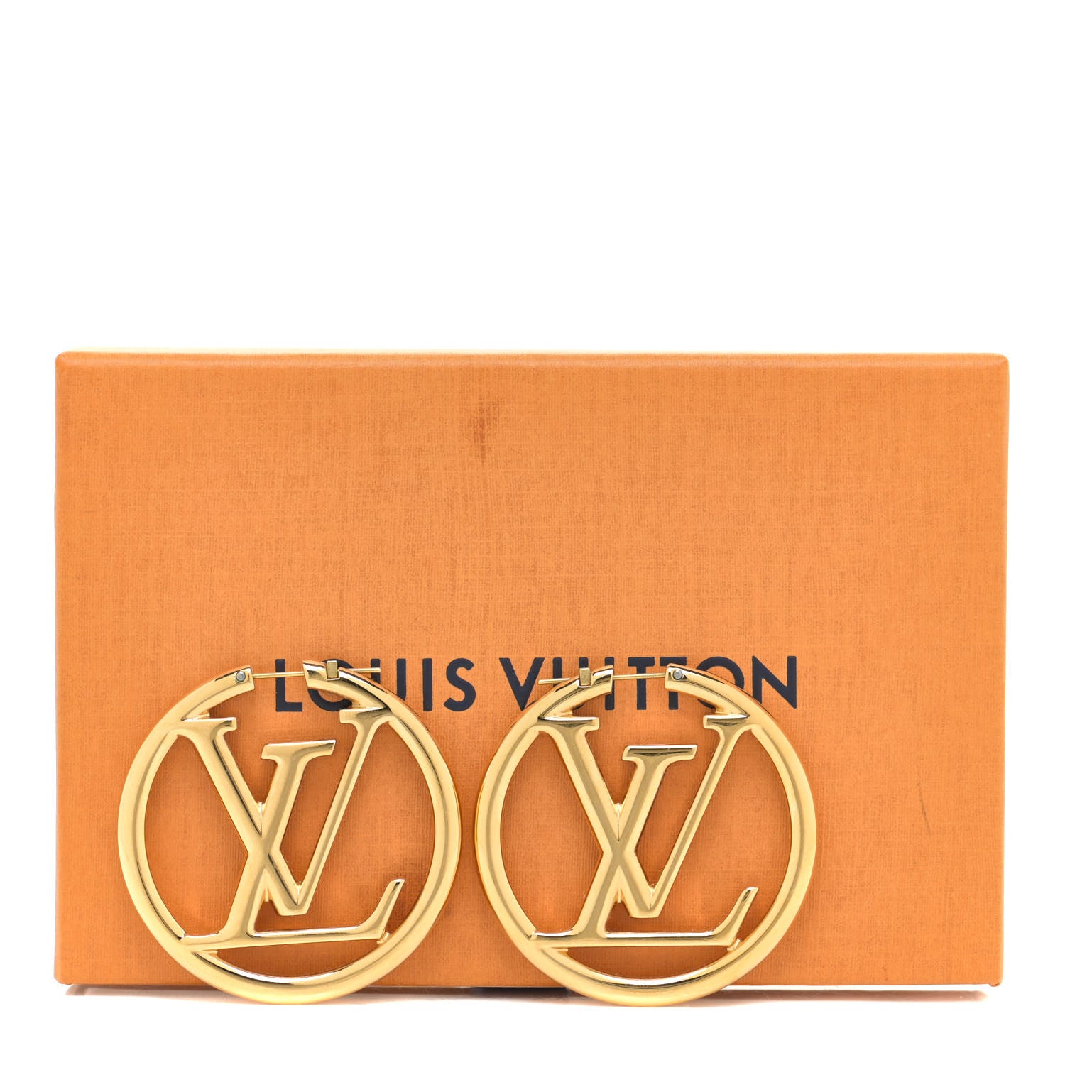 Louis Vuitton Metal Louise Hoop Earrings Gold 6 of 6