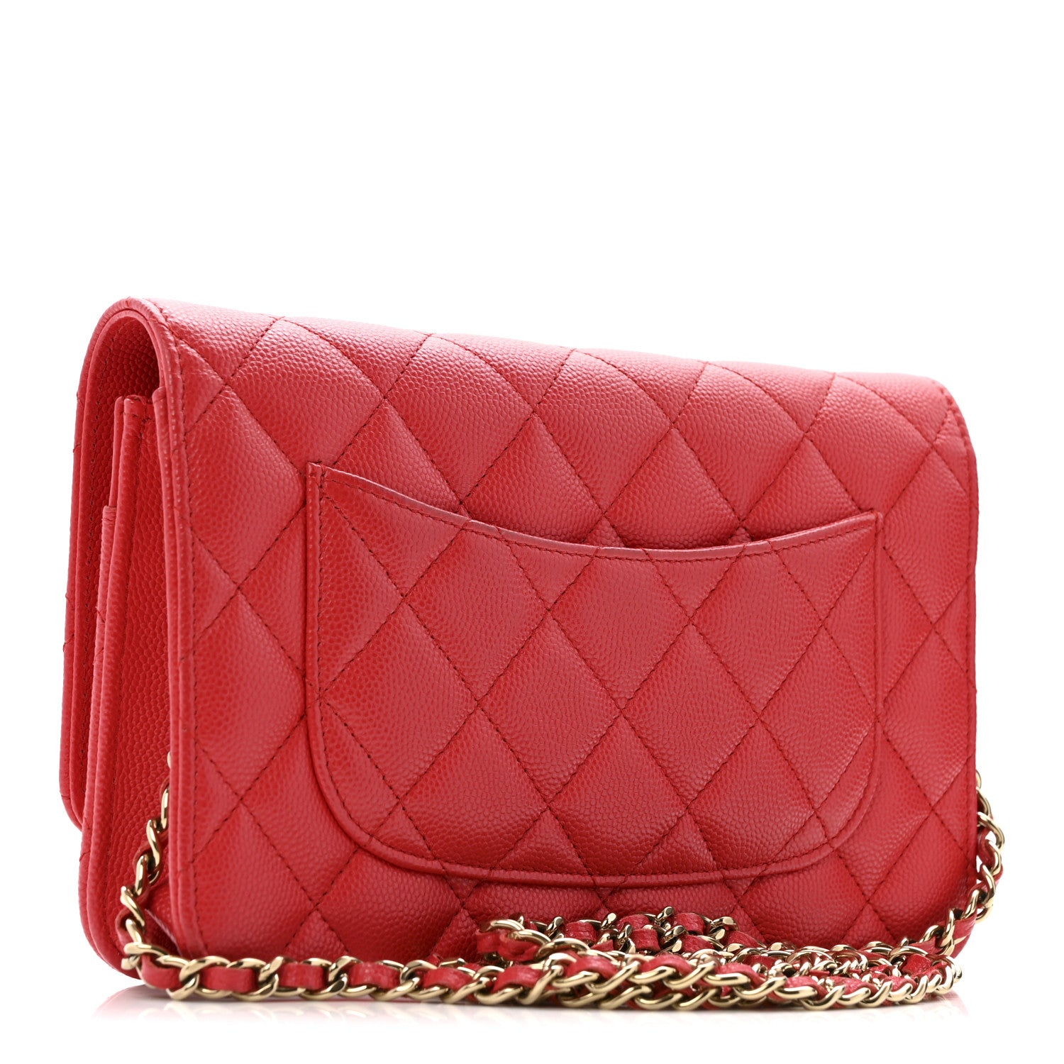 Chanel Caviar Quilted Wallet on Chain WOC Red 3 of 13